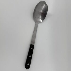 Revere Ware Large Serving Spoon Metal Black Riveted Composite Handle Stainless